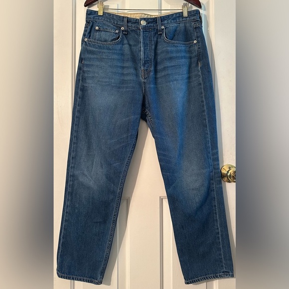 RAG & BONE 32 Maya High Rise Ankle Slim Button Fly Bluebell Cotton Jeans - Picture 3 of 14